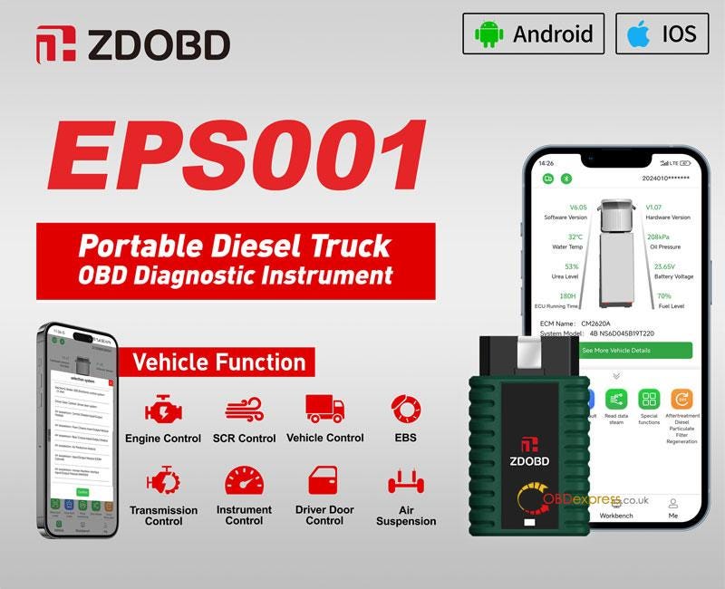 ZDOBD EPS001 Heavy Duty Truck OBD2 Scanner