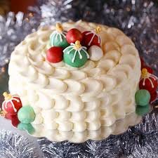 Circular white decorative pie by a baker in western countries