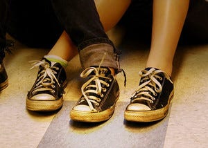 Close up of old sneakers