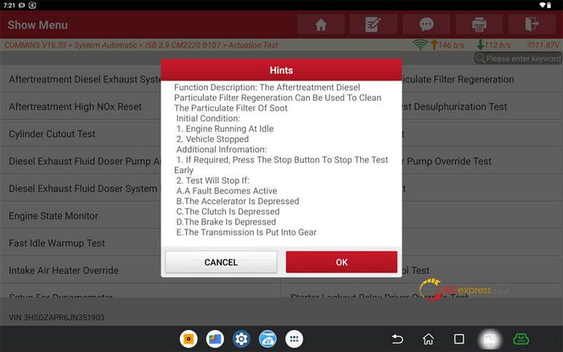 How to Use Launch X431 Graphical UI for DPF REGEN