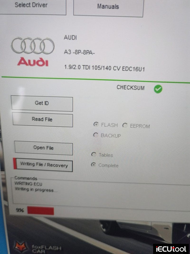 Foxflash Read and Write VAG EDC16U1 ECU via OBD