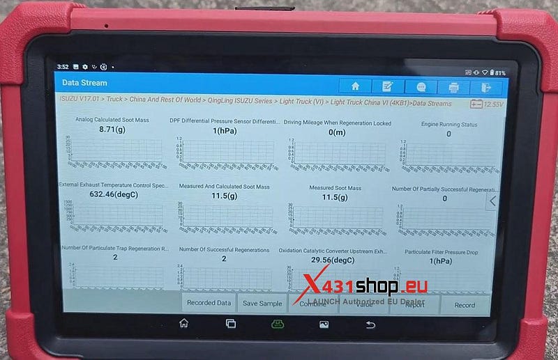 LAUNCH X431 Tool: Read Data Stream & DTCs on Isuzu Light Truck