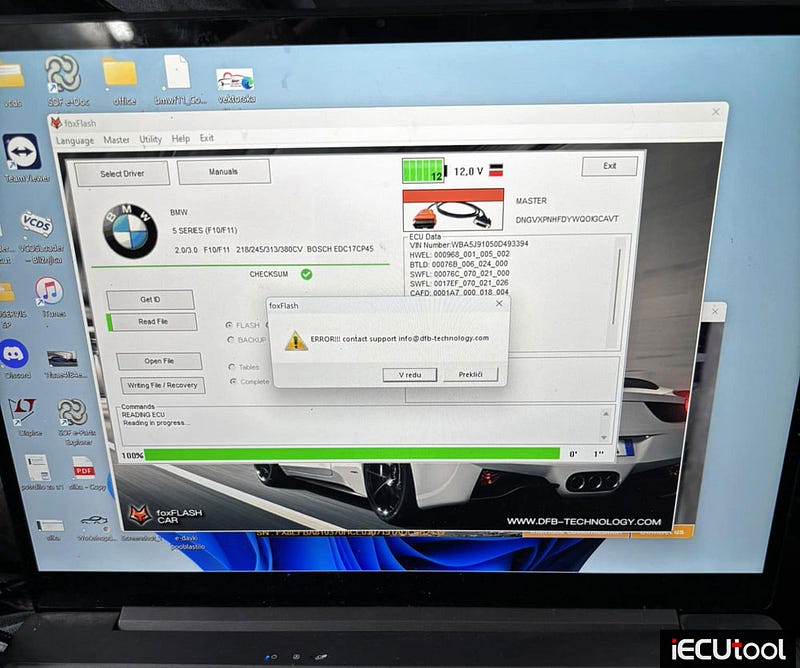 Foxflash Failed to Read BMW EDC17CP45 via OBD