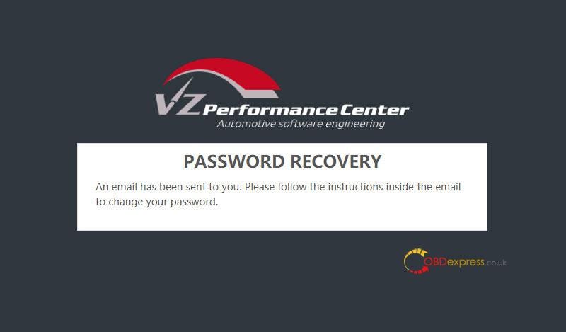 PCMTunerソフトウェアアカウントのパスワードをリセット