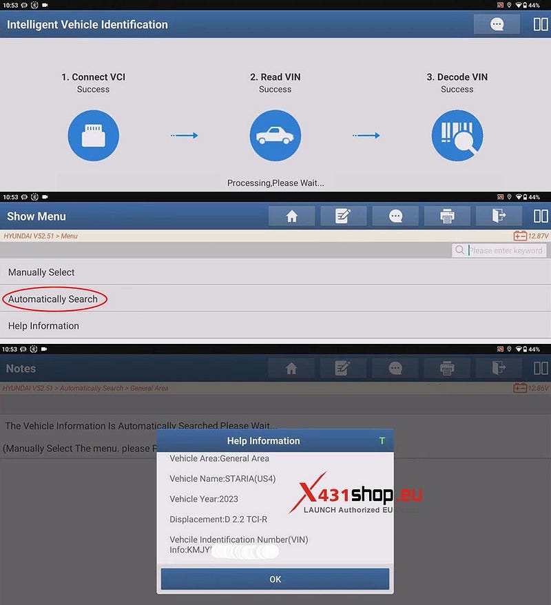 LAUNCH X431 PAD_Front Radar ADAS Calibration on Hyundai Staria