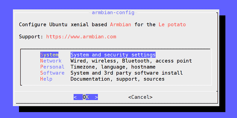 armbian-config utility
