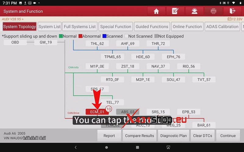 LAUNCH-X431 تابع توپولوژی