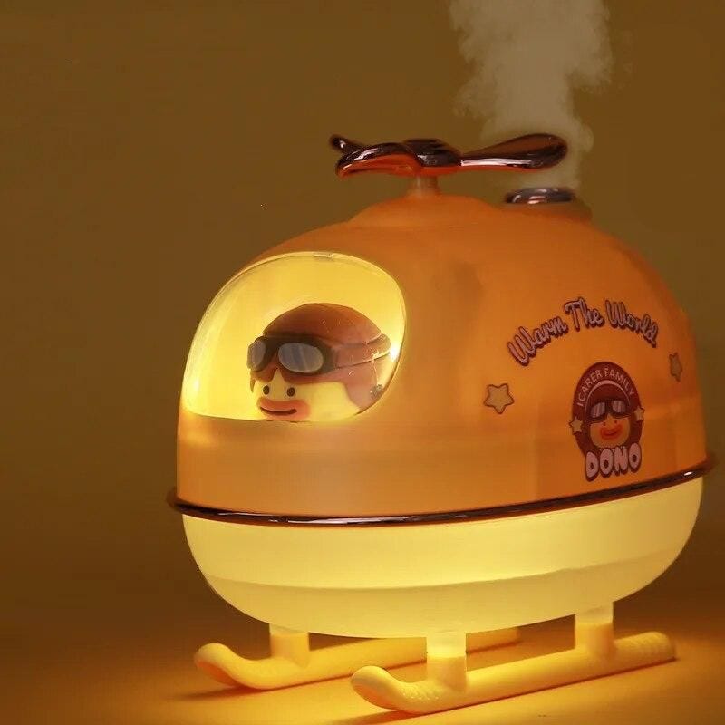 USB Cartoon Helicopter Aroma Air Humidifier with Warm Night Light