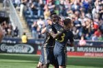 Sapong celebrating his goal (Photo Courtesy of Charlotte Thomas)