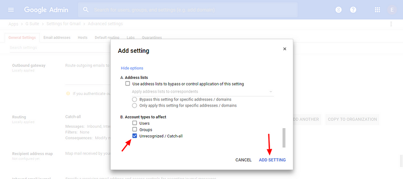 Sign up for G Suite - Macaulay Gidado - Configure Catch-all Routing