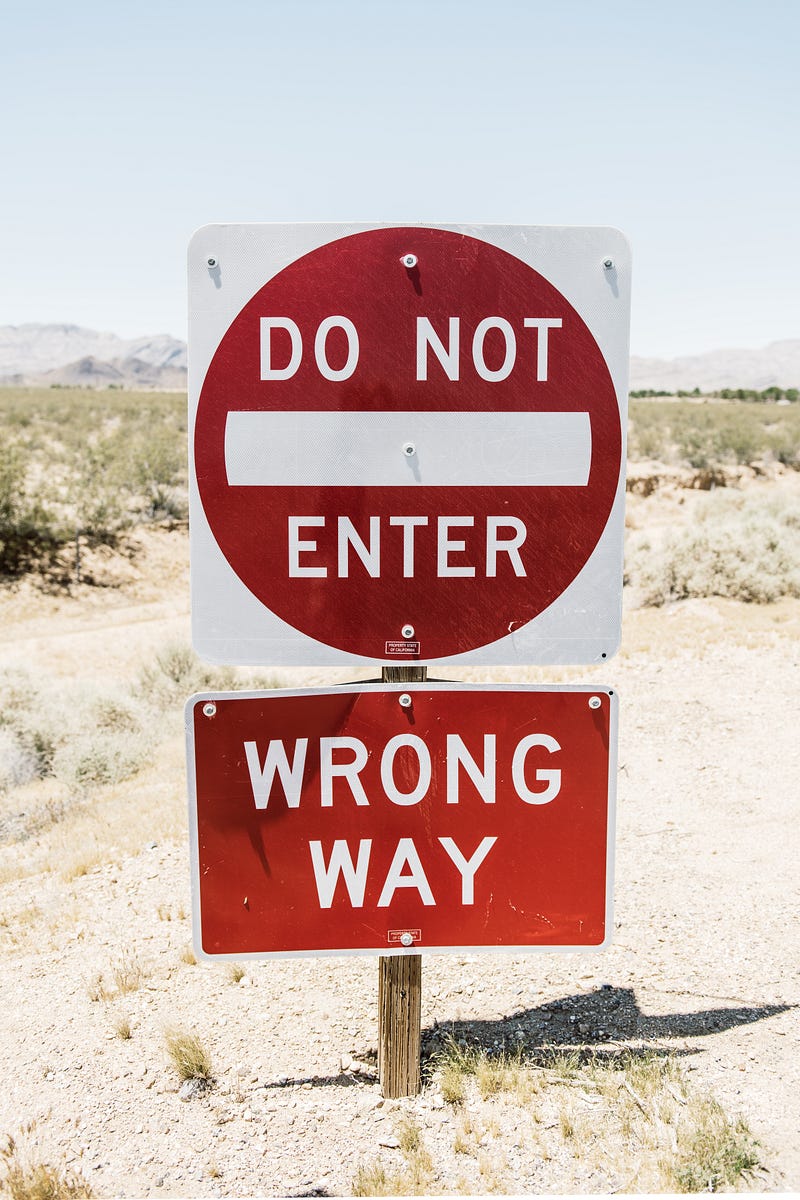 A do not enter sign symbolizing my attitude before my first anal sex experience with my adulterous affair partner.