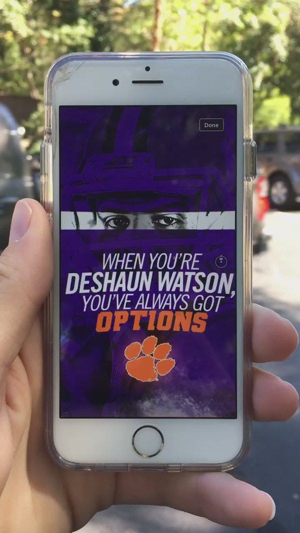 @CUJeffKallin continues to set the standard for content creation. #360 @ClemsonFB