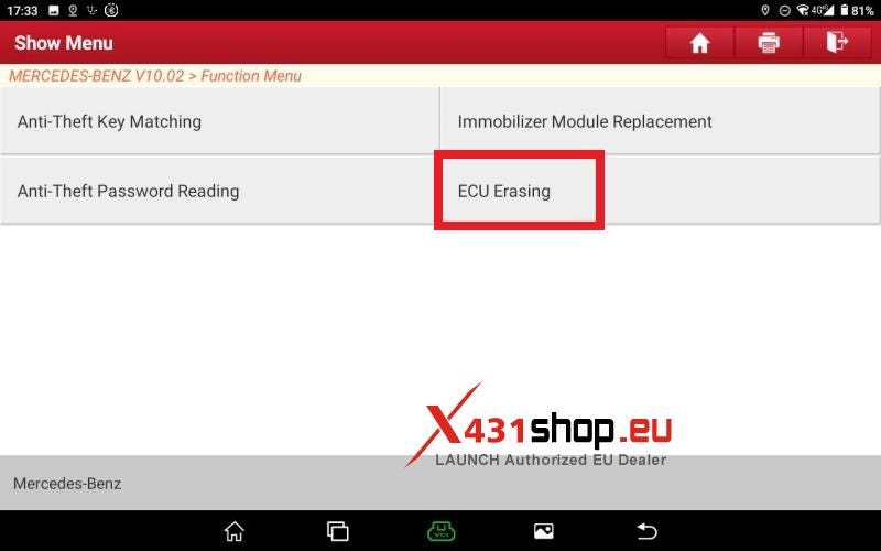 How to Reset Benz VGS3 NAG2 TCU with LAUNCH X431 PRO5