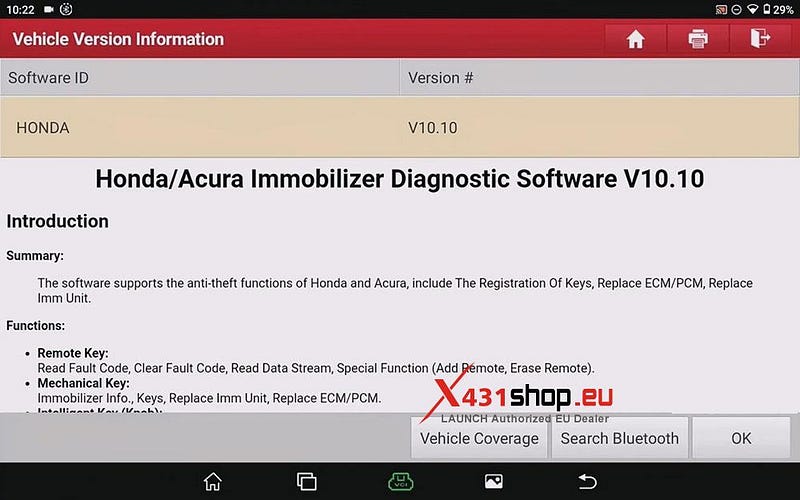 LAUNCH X431 IMMO Tool Adds New Keys to Honda Vehicle