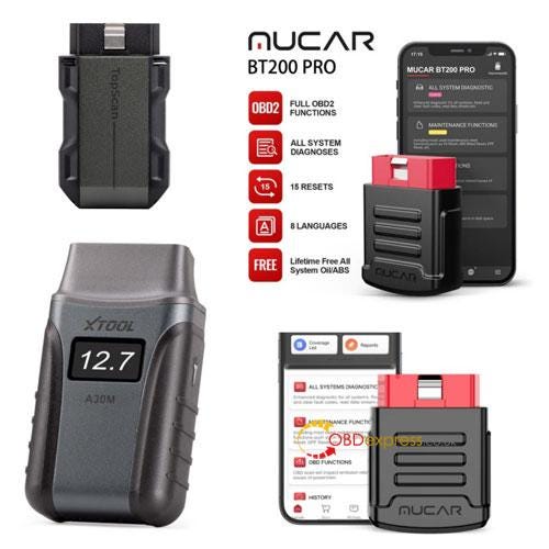 MUCAR BT200 vs BT200 PRO vs TOPDON TopScan Pro vs XTOOL A30M