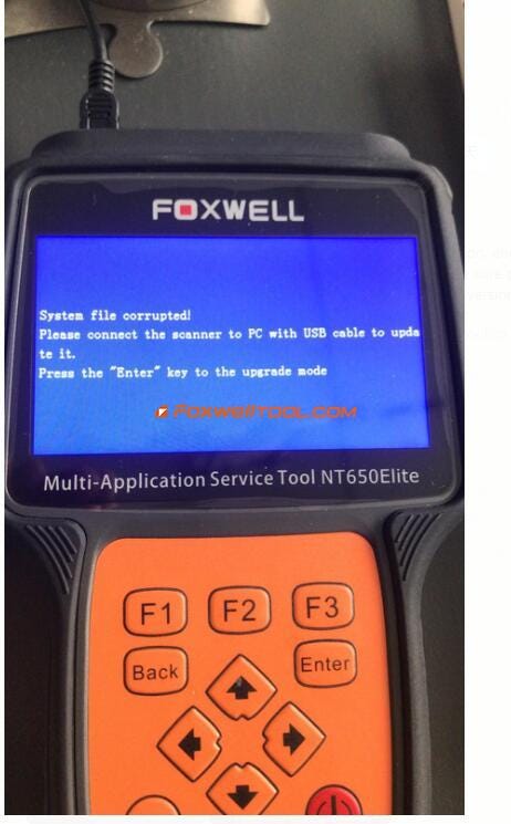 Foxwell NT650Eliteは画面の読み取りに進歩がありません