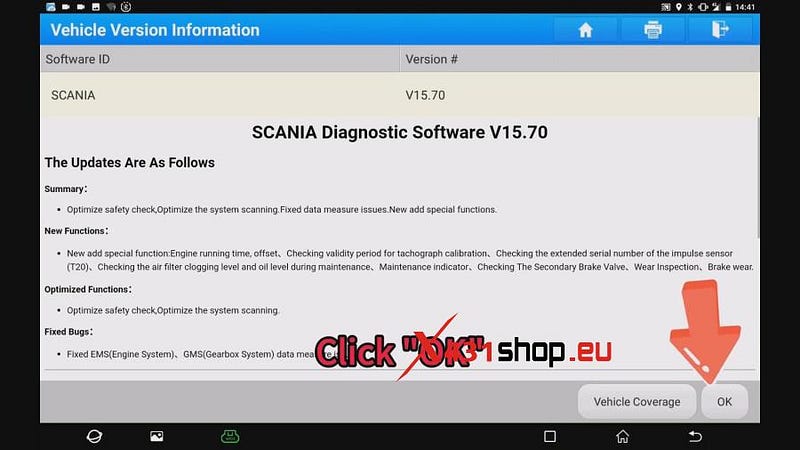 LAUNCH-X431 PAD V on Scania for Cylinder Deactivation Test