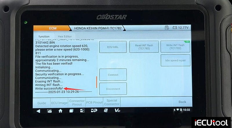 OBDSTAR DC706 Honda Civic One-click Idle Speed Repair