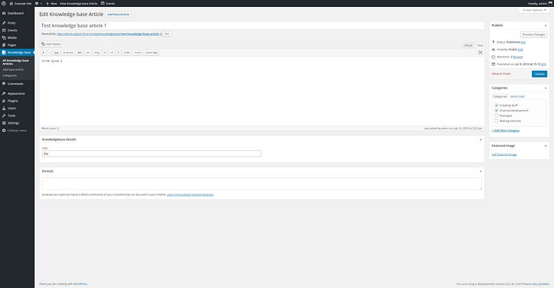 Knowledge base single post