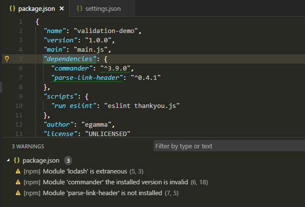 npm extensions in Visual Studio Code