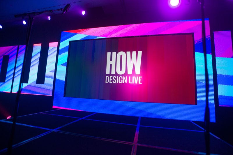How design live logo on a projector screen
