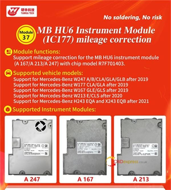 Yanhua ACDP2 Correction Mileage for MB HU6 ODO (IC177) No Soldering