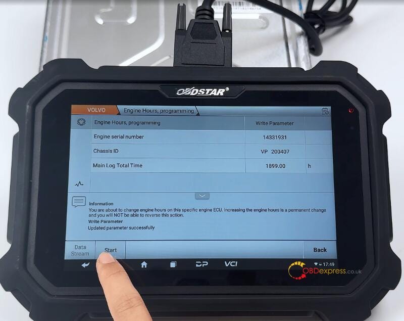 How to Program Volvo Penta ECU Hours by OBDSTAR DC706