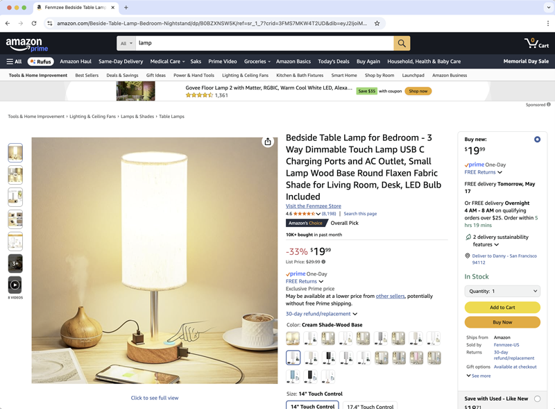 Screenshot of a typical Amazon product page.