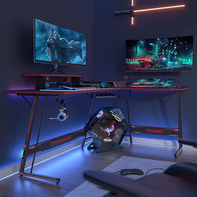 Desino L-Shaped Gaming Desk gaming setups