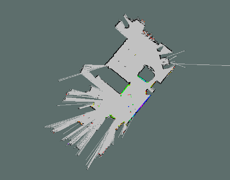 2-D map generated using rpiLidar and SLAM