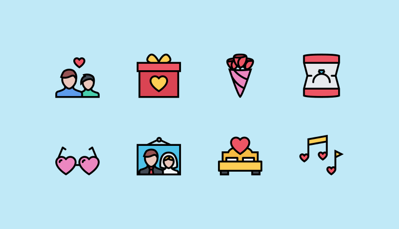 Love Colored Icon Pack for Valentine by Nikita Golubev