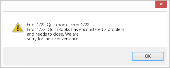 QuickBooks Error Code 1722