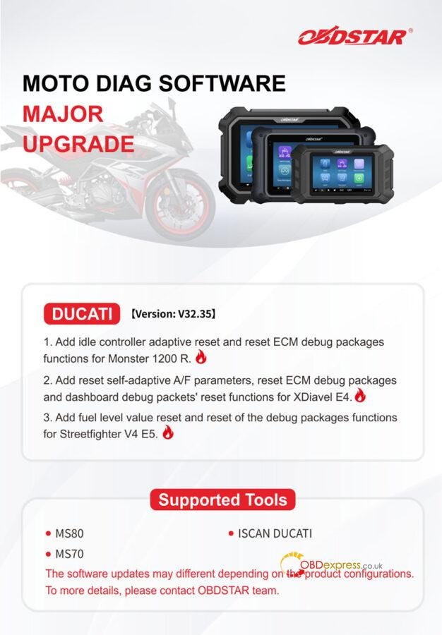 OBDSTAR MOTO DIAG Software Upgrade