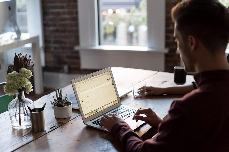 A person doing social listening