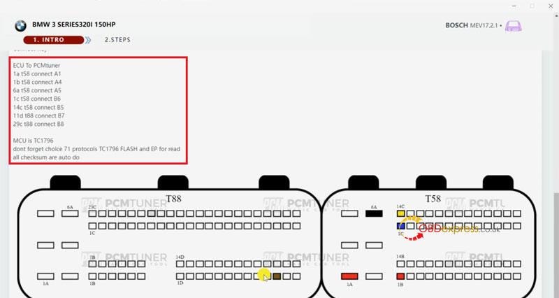 PCMTUNERベンチでBMWBOSCHMEV17.2.1ECUを読む