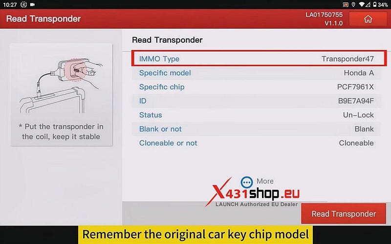LAUNCH X431 IMMO Tool Adds New Keys to Honda Vehicle