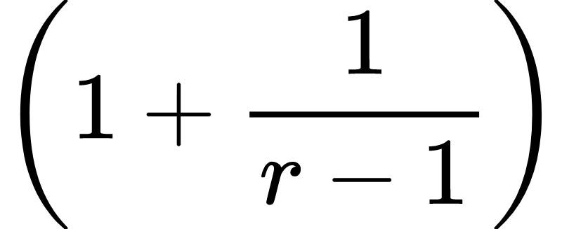 Mathematical equation (1+ (1/r-1))