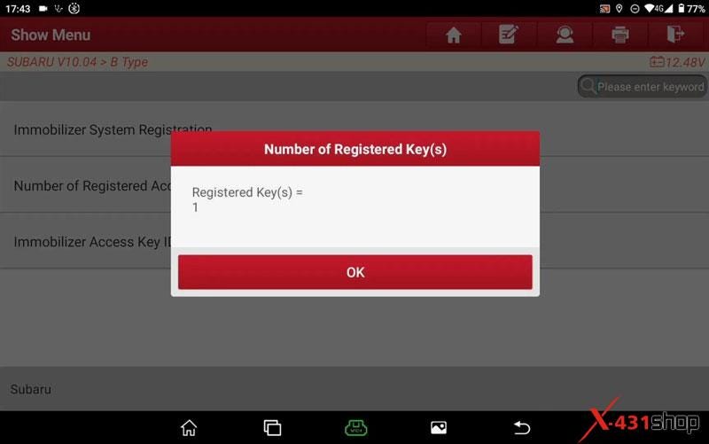 LAUNCH X431 IMMO Plus_Elite Add Subaru Mechanical Key
