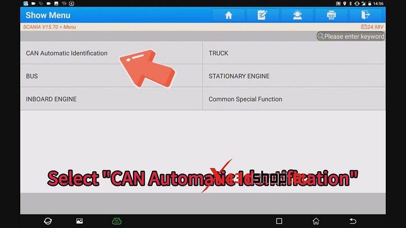 LAUNCH-X431 PAD V on Scania for Cylinder Deactivation Test