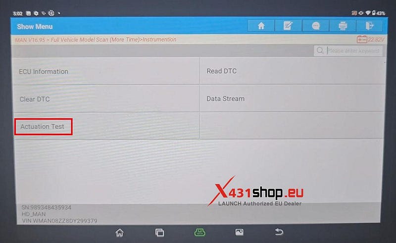LAUNCH X431 V+ HD_Test MAN TGM 調光器とブザー