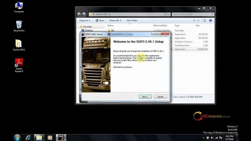 Scania VCI3SDP3ソフトウェアバージョンV2.46.1をダウンロードしてインストールする方法