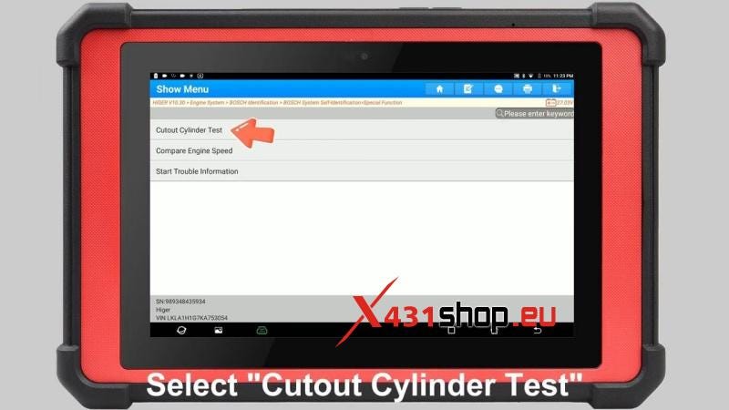 Test Cutout Cylinder on Higer with Launch X431 PAD 5 HD3