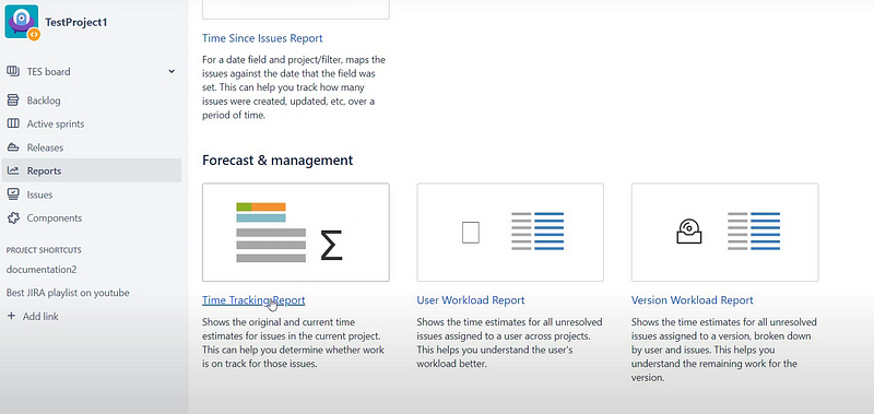 forecast and management dashboard on Jira
