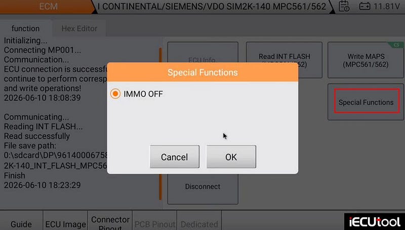 Hyundai SIM2K-140 IMMO OFF with OBDSTAR X300 Classic G3