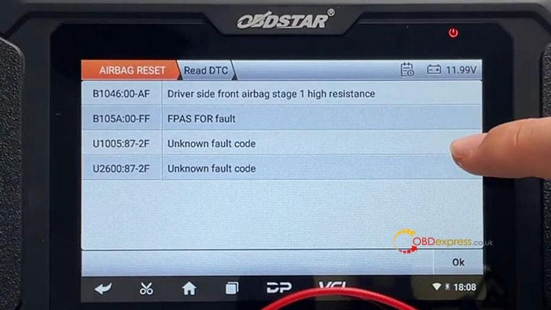 OBDSTAR P50 Reset JMC R7F701009 Airbag on Bench