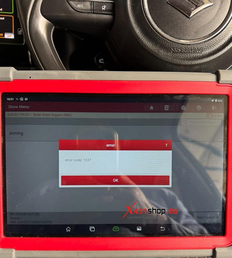 How to resolve ADAS Error Code 1337 on LAUNCH X431 PRO5
