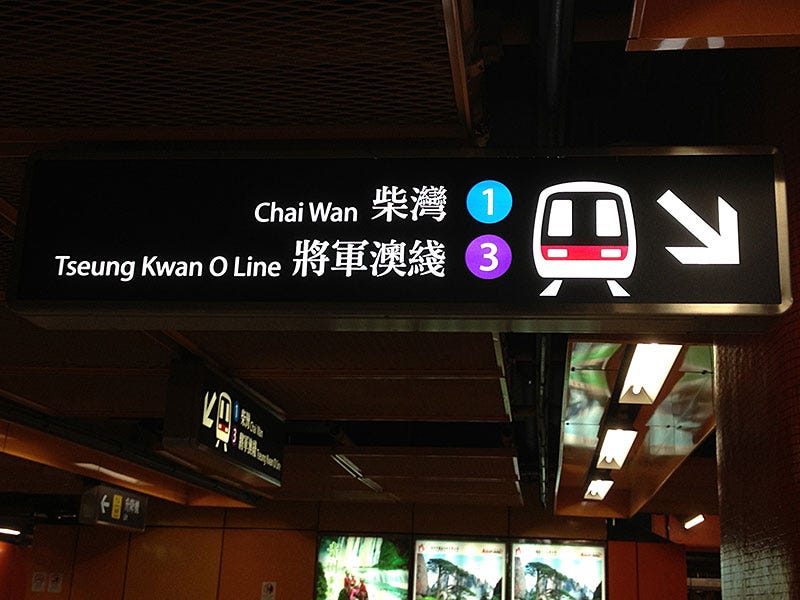 Platform directional sign