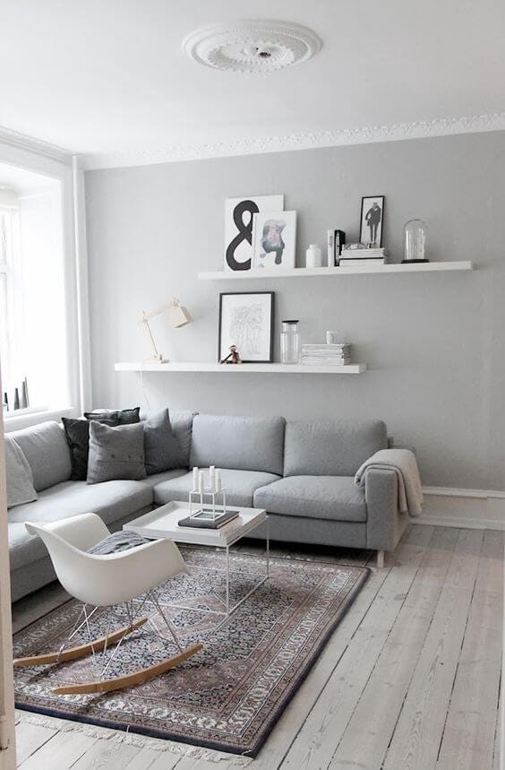 Grey muted Scandinavian living room