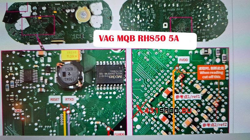 LAUNCH-431 IMMO Elite and IMMO Plus read VW RH850 5A instrument