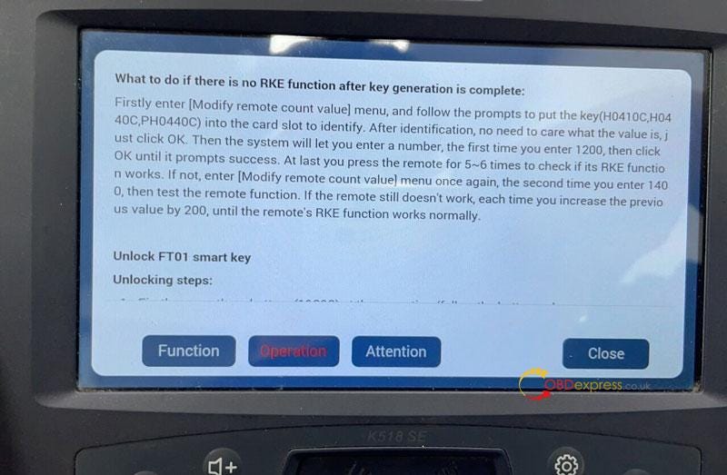 Lonsdor KH100+ programming Toyota key does not start car solution